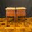 Pair French Louis XV Satinwood Nightstands with Inlaid Marquetry and Marble Tops