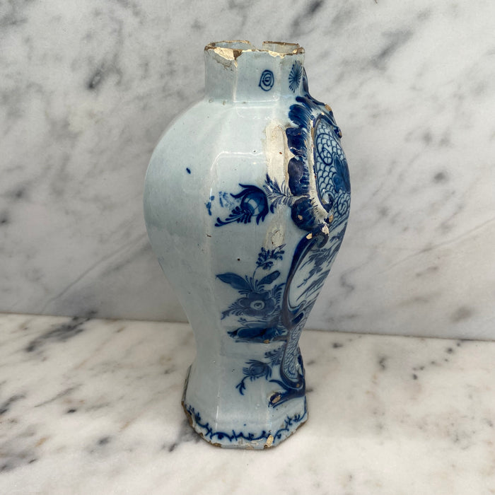 Antique Dutch Delft Blue and White Faience Vase