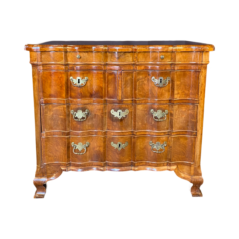 Period Dutch Rococo Walnut Commode or Chest of Drawers with Secret Drawer