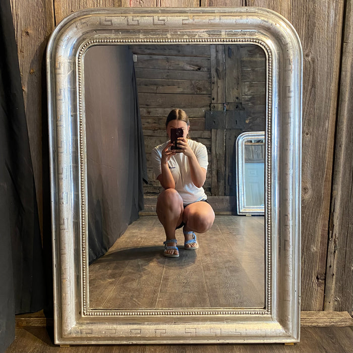 French 19th Century Louis Philippe Silver Gilt Mirror