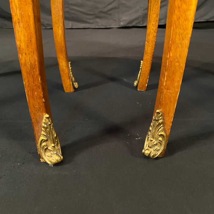 French Louis XV bedside tables, nightstands or side tables with marquetry