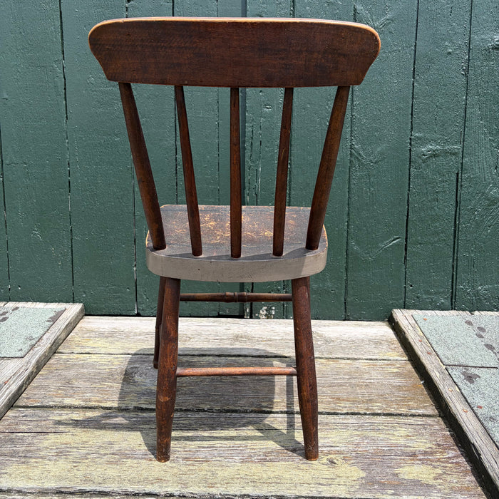 Set of Six 19th Century Plank Seat Grange Chairs from Maine