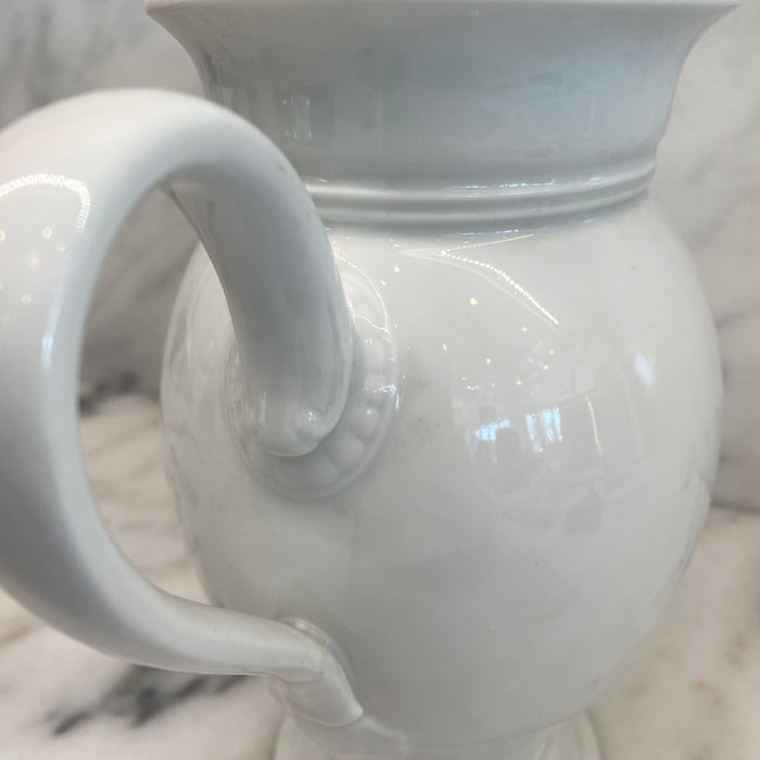 Antique French Porcelain Coffee Pot or Tea Pot with Swan Neck