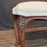 Antique French Louis XV Carved Walnut Bench with New Linen Upholstery