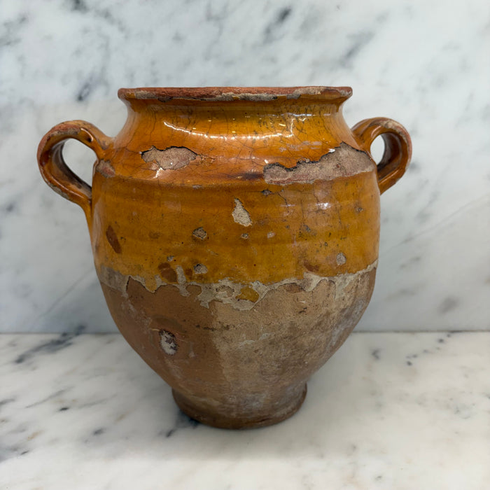 French Confit Pot with Yellow Glaze from the 19th Century #9065
