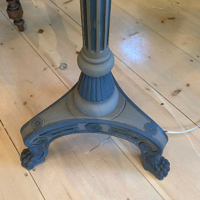 Antique French Floor Lamp Hand Carved and Painted 19th Century