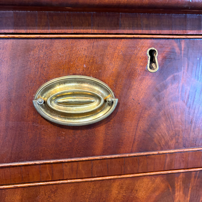 Antique Sheraton Mahogany Cookie Corner Four Drawer Chest