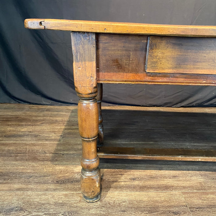 Antique French Provincial Side Table, Console or Sofa Table with Inlaid Sunburst