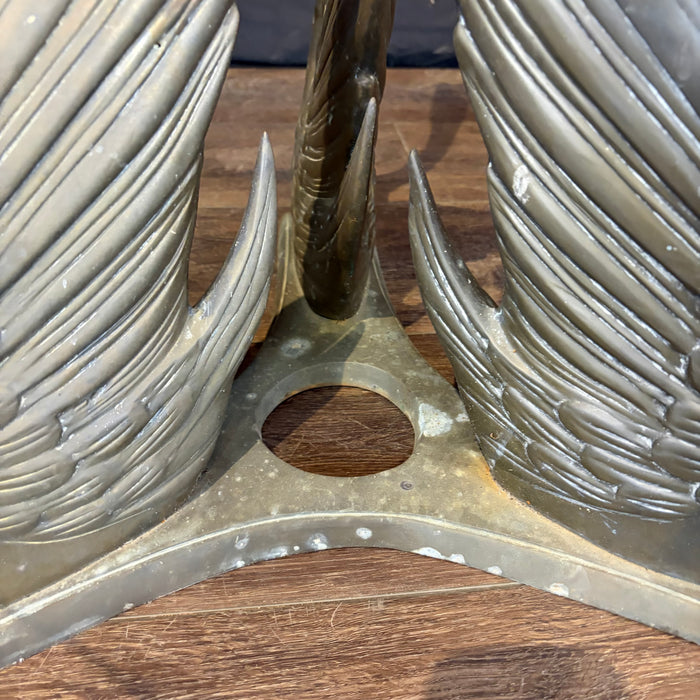 Hollywood Regency Coffee Table or Cocktail Table with Swan Base and Glass Top