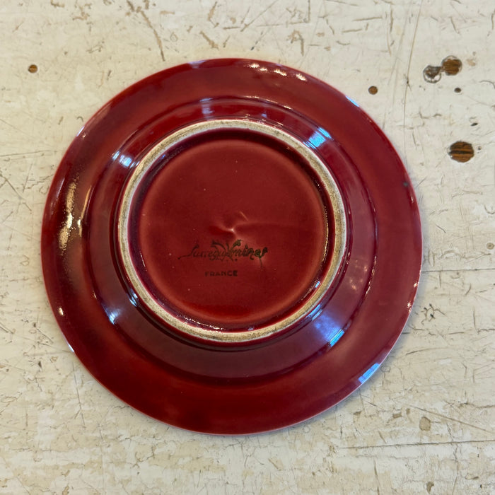 French Sarreguemines Advertising Ashtray Dish for French Brewery Champigneulles: Burgundy