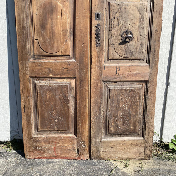 CLEAN UP/FIX UP AND REPHOTOGRAPH. French 18th Century Vielle Porte Double Interior or Exterior Doors with Original Hardware