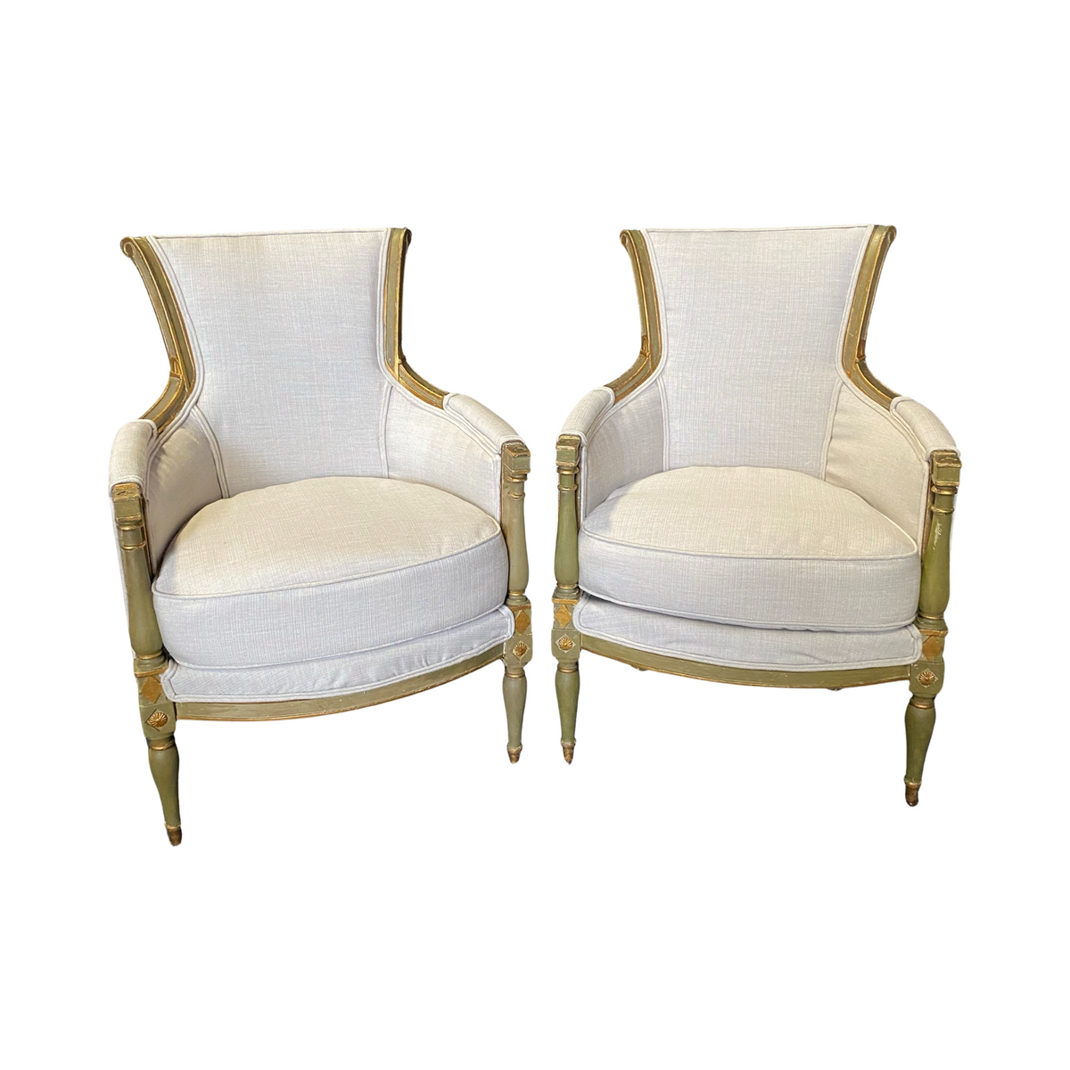 Pair of Louis XIV Neoclassical Style Cream Painted French Bergere Arm — The  Art of Antiquing