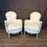 Pair of Antique French Louis XV Painted Bergère Armchairs