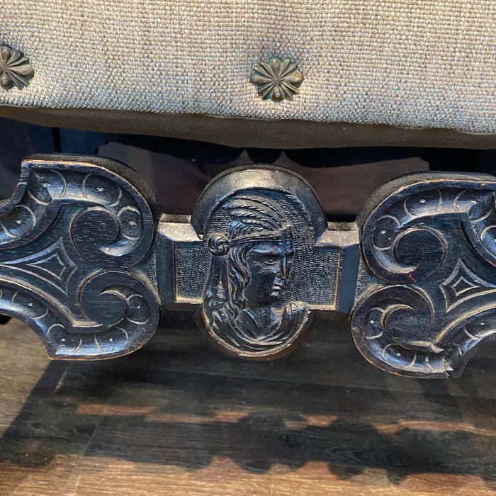 Pair 18th Century British Baroque or Renaissance Revival Armchairs or Fauteuils