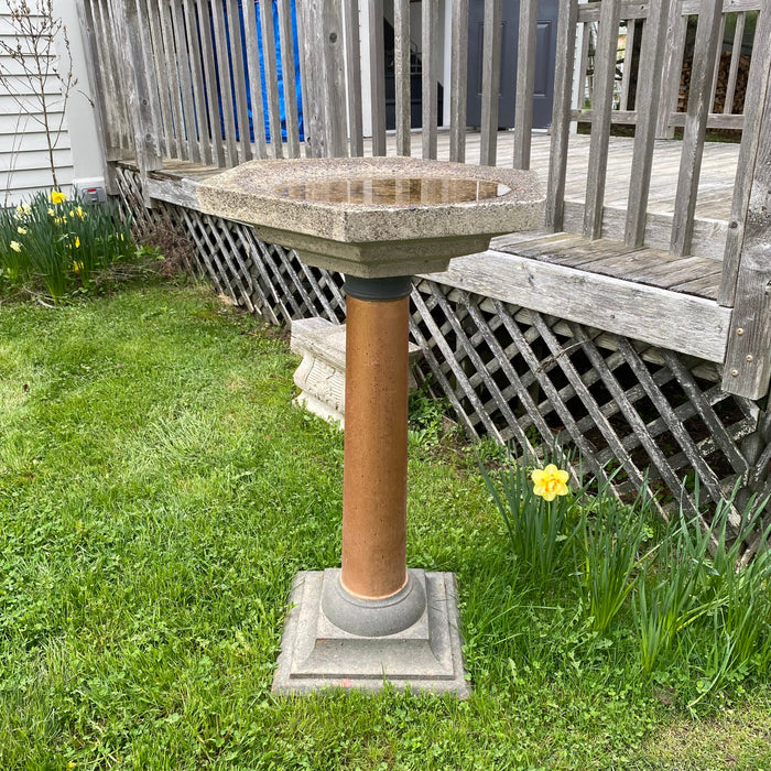 Neoclassical Octagonal Stone Bird Bath for the Garden
