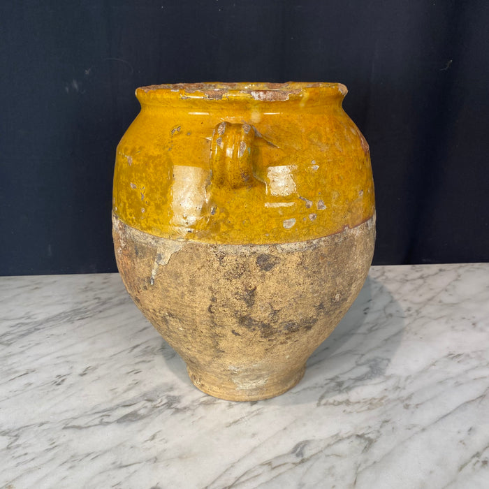 French Confit Pot with Yellow Glaze from the 19th Century #8865