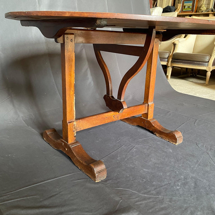 French Cherry 19th Century Vigneron or Tilt-Top Walnut 'Table De Vendange' or Wine Tasting Table with Lovely Rich Patina