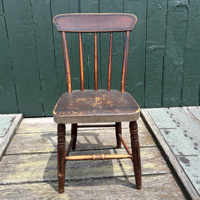 Set of Six 19th Century Plank Seat Grange Chairs from Maine