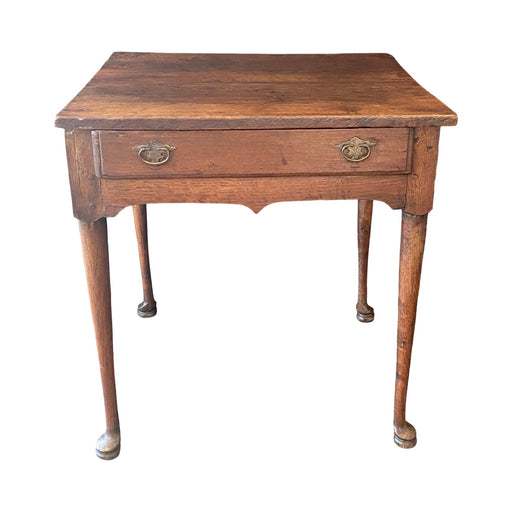 Antique English Georgian Oak Side Table with Drawer | Late 18th Century
