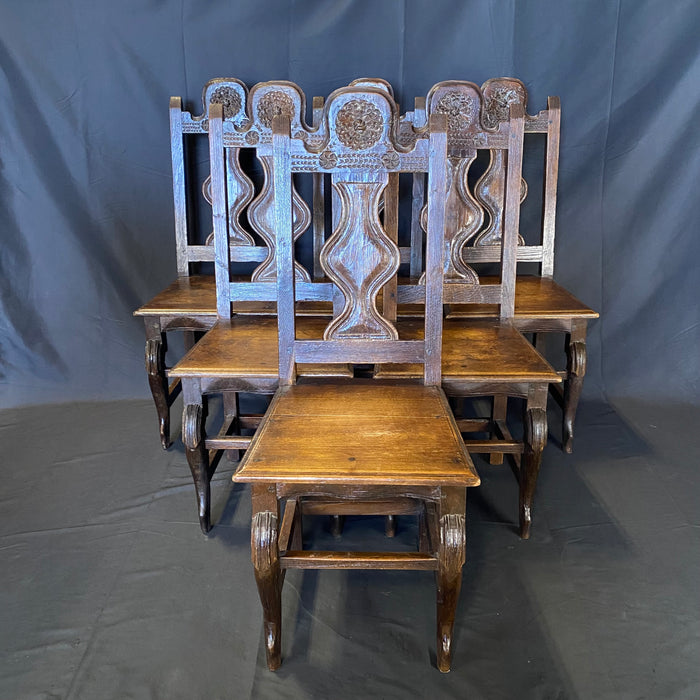 French Exquisitely Carved Early 19th Century Provincial Dining or Side Chairs set of 6 from Provence, France