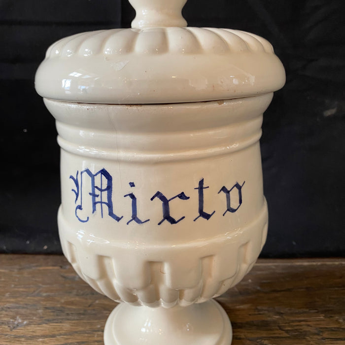 Antique Italian Apothecary Jar Venetian Mirto Porcelain Urn Large