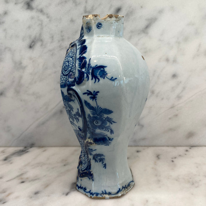 Antique Dutch Delft Blue and White Faience Vase