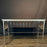 Antique French Wrought Iron Console Table with Marble Top | Balcony Railing Console Large