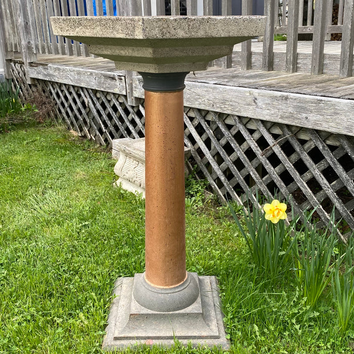 Neoclassical Octagonal Stone Bird Bath for the Garden