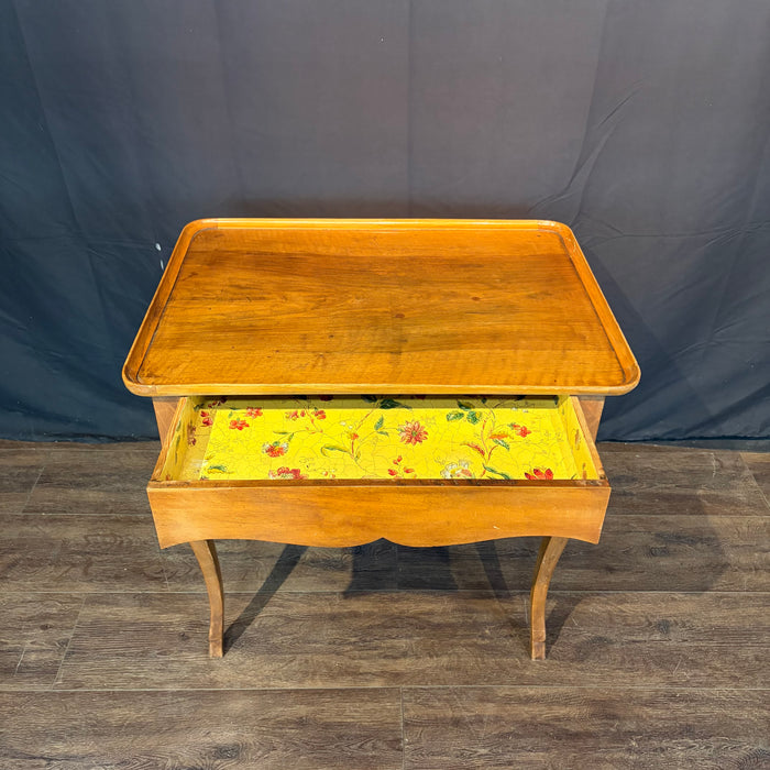 Antique French Louis XV Walnut Galleried Tray Top Side Table