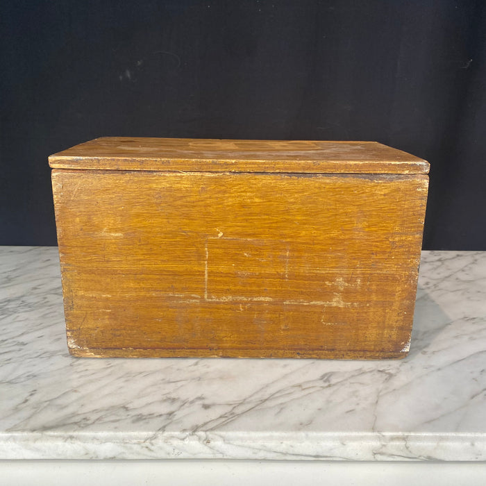 Antique French Box Faux Painted Vermicelle Gros Large Decorative Box Large