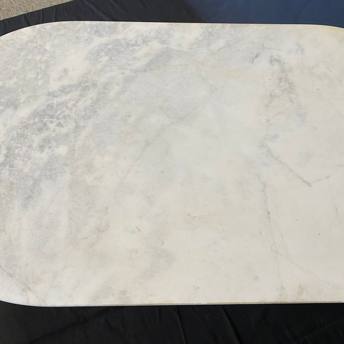 French Oval Marble Top Cafe Table