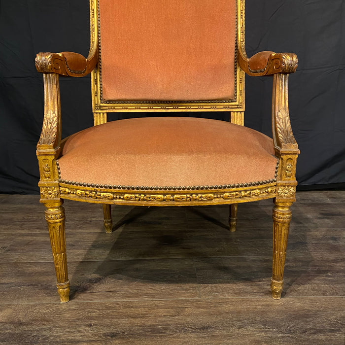 Antique French Louis XVI Salon Suite | Sofa or Canapé, Pair of Armchairs or Fauteuils & Pair of Side Chairs
