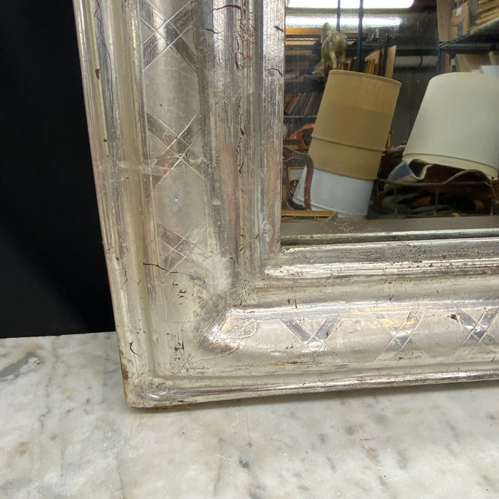 19th Century Silver Gilt Louis Philippe Mirror with Lovely Diamond Pattern