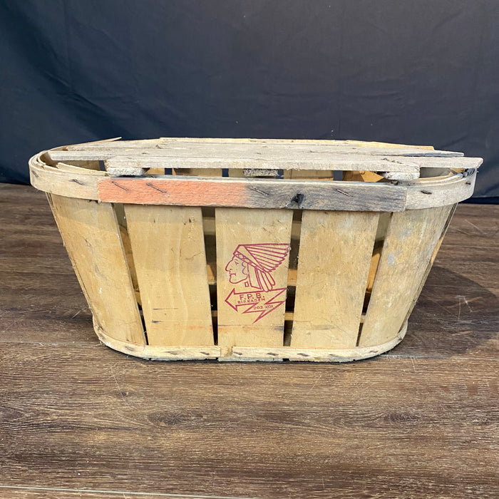 Wooden Fruit Basket with Top from France Triomph F.P.B. Birkadem