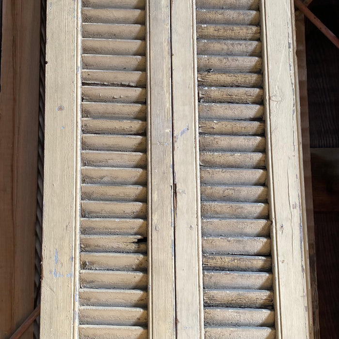 Antique Pairs of Tall French Painted Shutters from a Chateau in Provence
