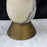 Italian Mid-Century Alabaster Teardrop Table Lamp with Gilt Metal Collar and Base