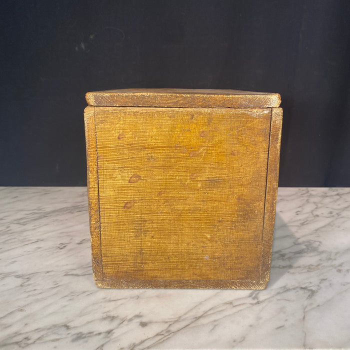 Antique French Tea Box Faux Painted The Noir Large Decorative Box