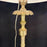 Pair of Tall Antique French Gilt Metal Church Altar Candlestick Table Lamps