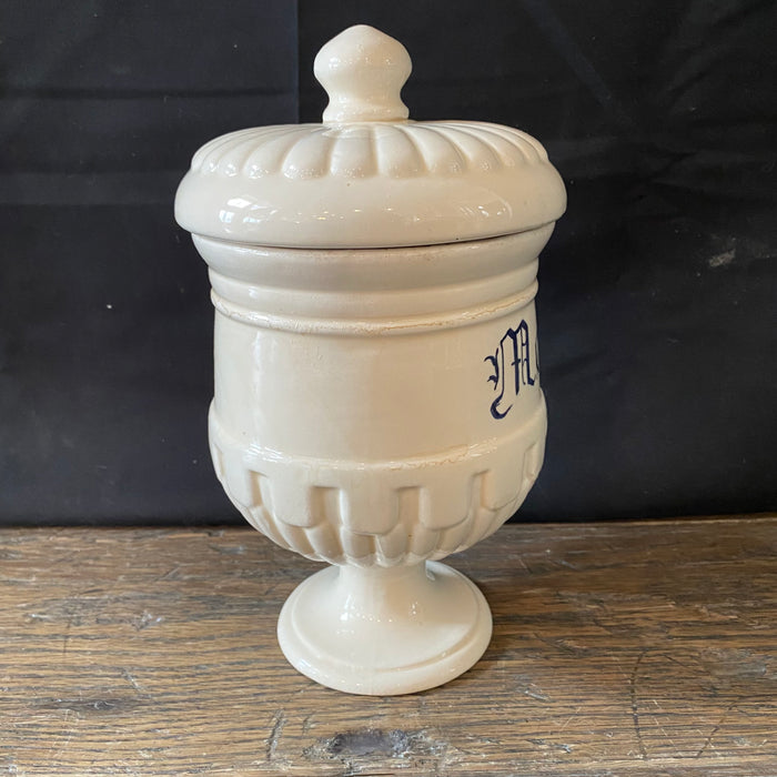 Antique Italian Apothecary Jar Venetian Meleto Porcelain Urn Large