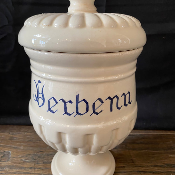 Antique Italian Apothecary Jar Venetian Verbena Porcelain Urn Large