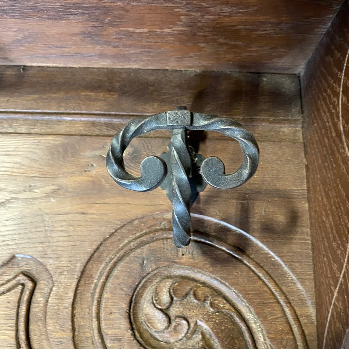 Antique Hand Carved 19th Century Walnut Hat and Coat Rack with Wall Shelf or Bookshelf Above and Hooks