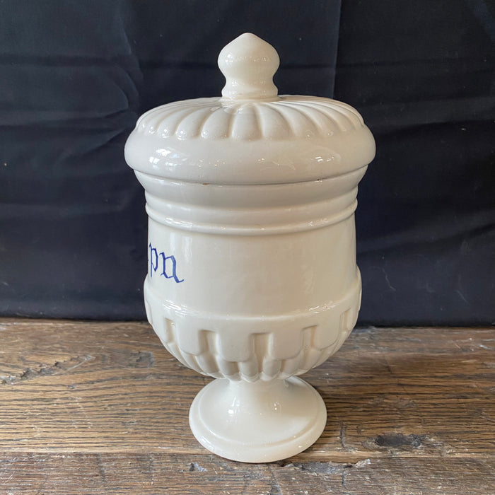 Antique Italian Apothecary Jar Venetian Canapa Porcelain Urn Large