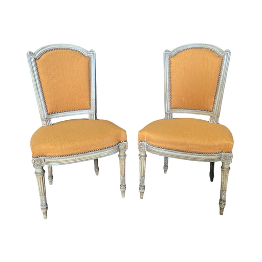 Elegant and Rare 19th Century Classic French Louis XVI Pair of Side or Dining Chairs