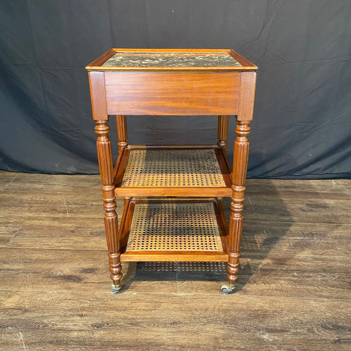 French Louis Philippe Etagere, Side Table, Accent Table or Nightstand with Inset Marble Top