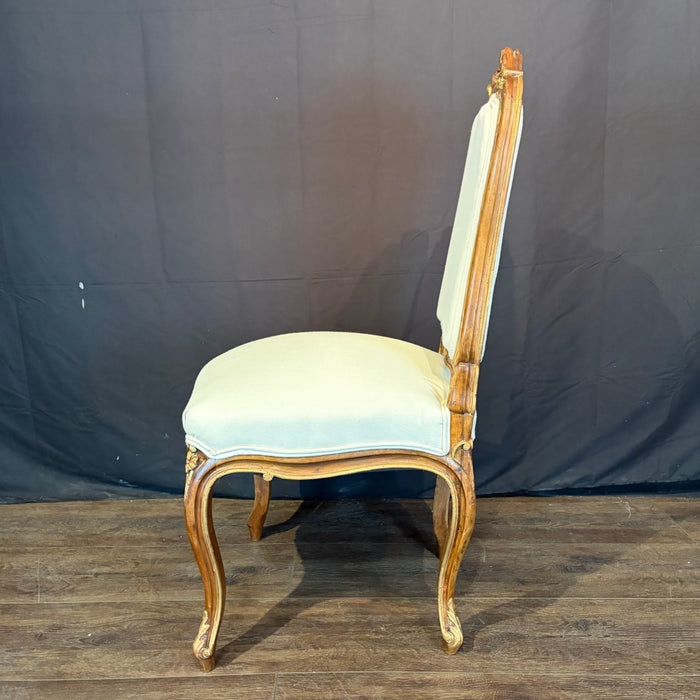 Set of Six French Louis XV Walnut Dining Chairs