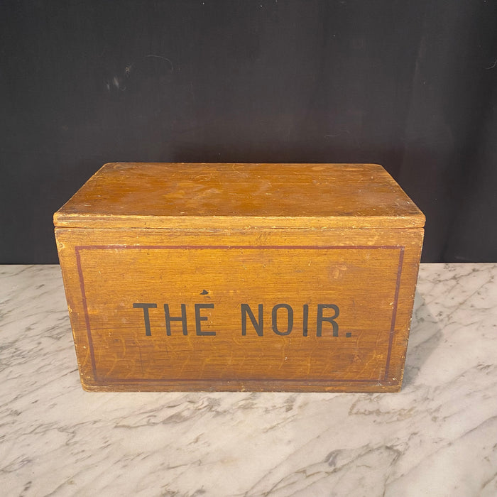 Antique French Tea Box Faux Painted The Noir Large Decorative Box