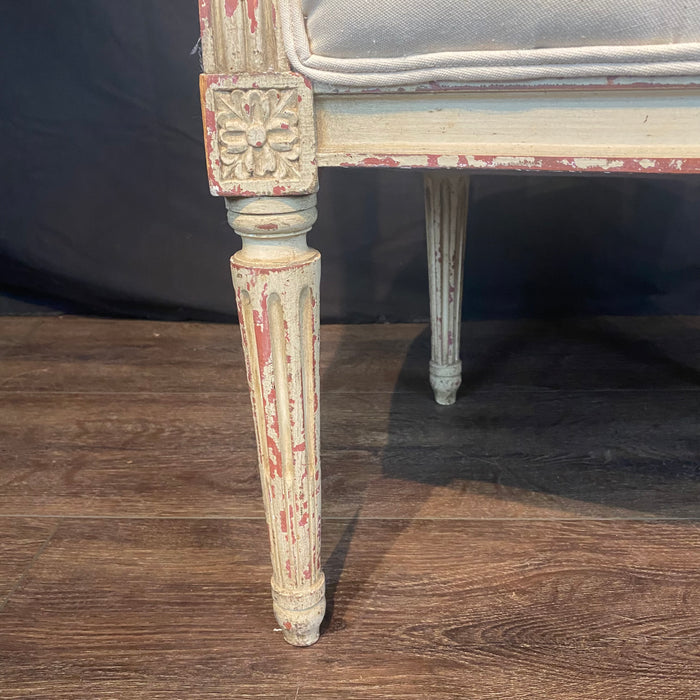 French Pair Louis XVI Painted Armchairs or Fauteuils