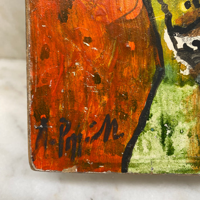 Dog Portrait Original Oil British of a Labrador or Dalmation Signed Pet Portrait