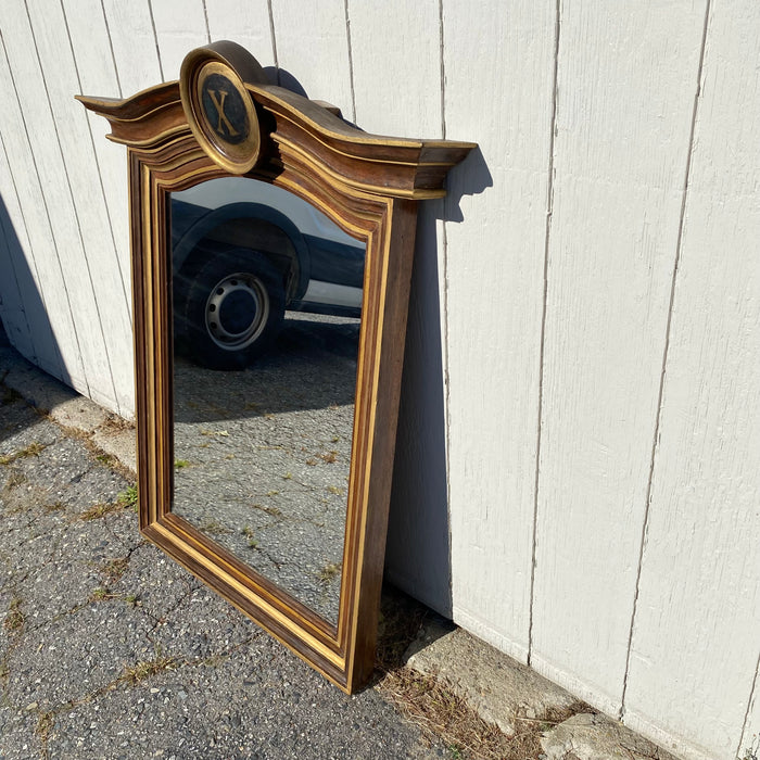 Museum Quality Historic French 19th Century Church Placard or Plaque Frame Mirror (X)