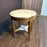 Antique French Bouillotte Round Side Table with Marble Top, Marble Stretcher and Brass Gallery